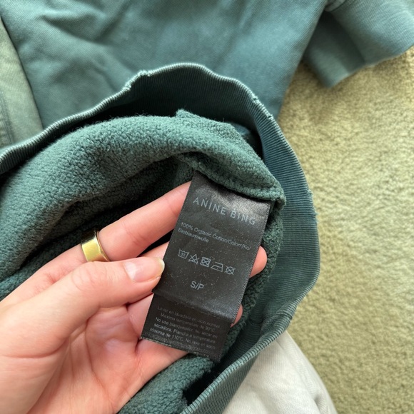 Anine Bing Jaci Sweatshirt in Washed Faded Green - Picture 5 of 6